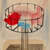 Color Holder, watercolor on paper, 27 by 16 in. Emilia Kallock 2003
