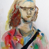Dave, watercolor on paper, 8 by 6 in. Emilia Kallock 2014