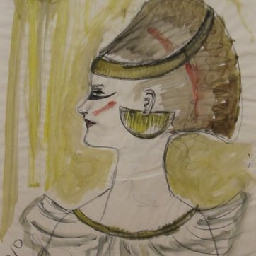 Muse 10, watercolor on paper, 32 by 22 in. Emilia Kallock 2002