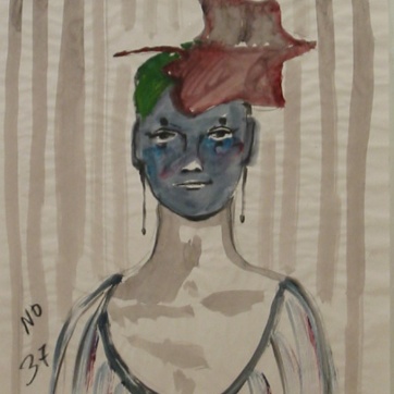 Muse 37, watercolor on paper, 32 by 22 in. Emilia Kallock 2002