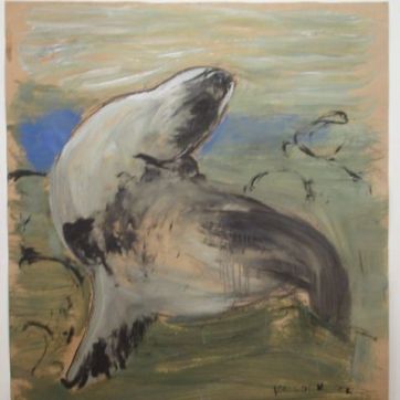 Seal, acrylic on paper, 35 by 35 in. Emilia Kallock 2003