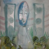 Sleeping Speaker Deity, watercolor on paper, 8 by 12 in. Emilia Kallock 2006