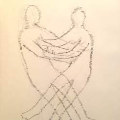 Figures Together, pen on paper, 10 by 8 in. Emilia Kallock 2016