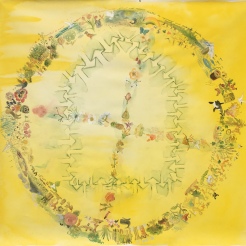 Planet Dance, watercolor on vinyl backed paper, 55 by 55 in. Emilia Kallock, 2019