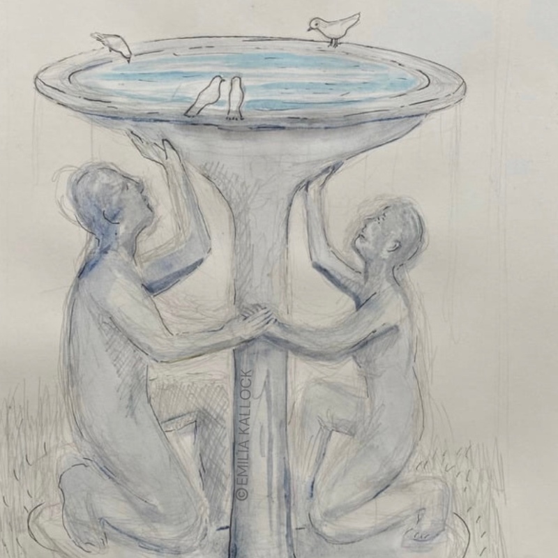 Birdbath Fountain-Sculpture Design
